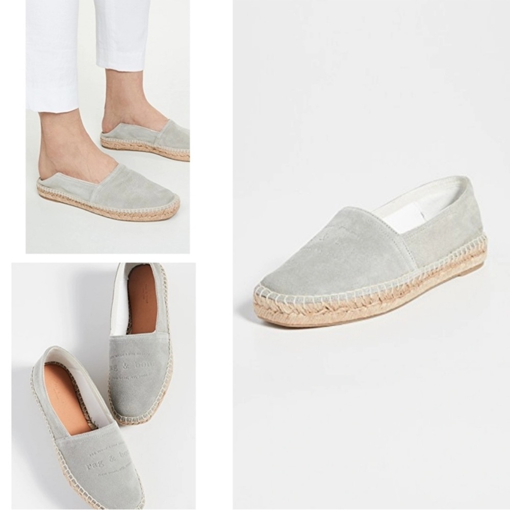 NWT rag & bone Edie Espadrilles in Cemento Suede (light gray) in Size 8
